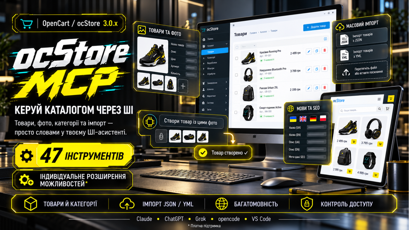 ocStore MCP: керування каталогом OpenCart і блогом через ШІ-асистента